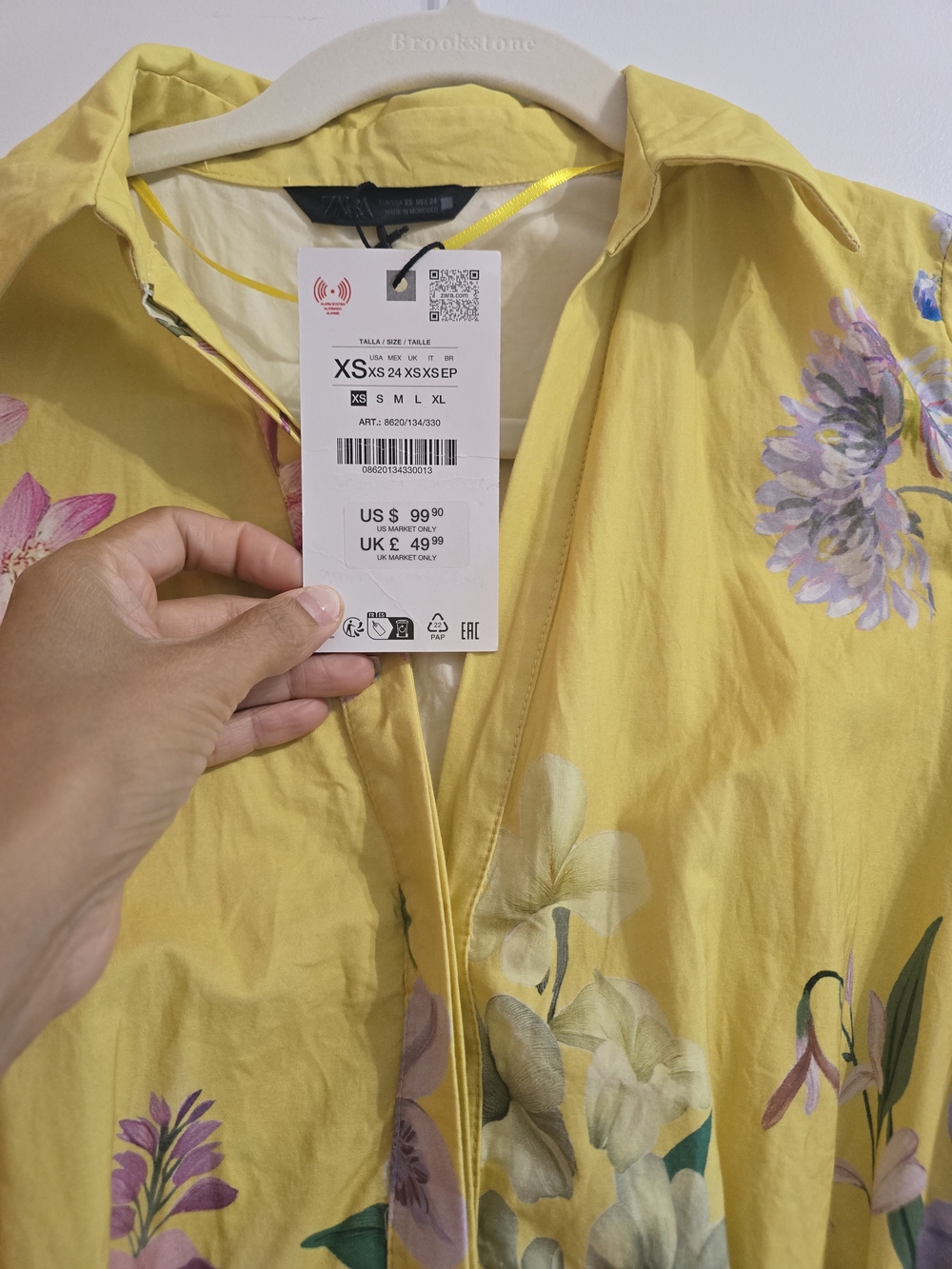 Zara Yellow Floral Lightweight dress - XS